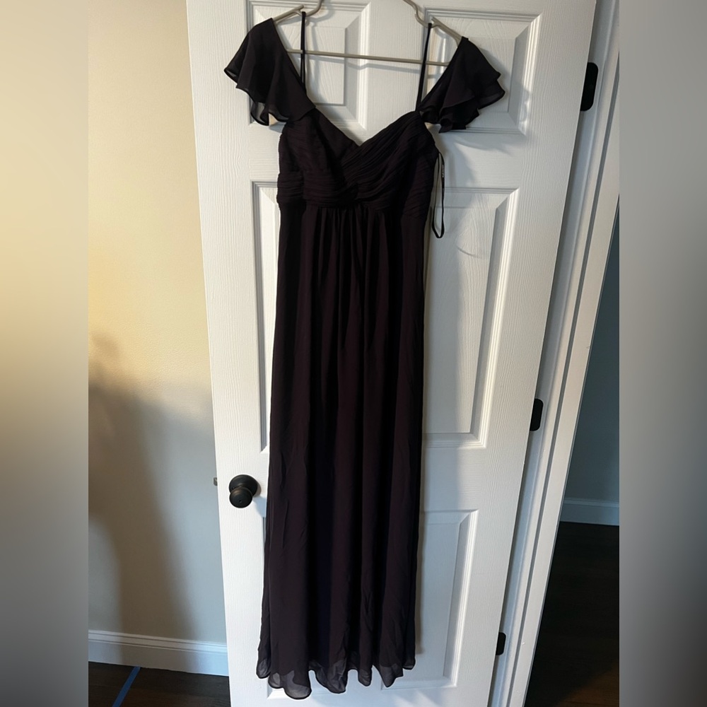 deep purple bridesmaids / wedding guest dress
